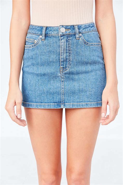 Denim miniskirt .